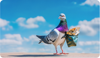 imagem realista de um pombo correio